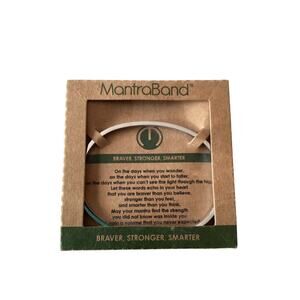 NEW MantraBand Silver Tone Cuff Bracelet “Braver Stronger Smarter”